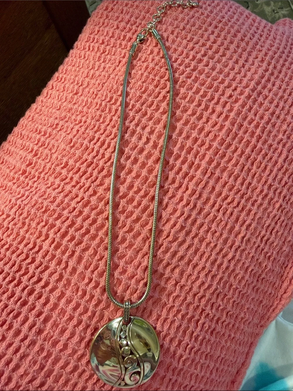 Brighton Silver-Tone Swirl Pendant Necklace with Chain